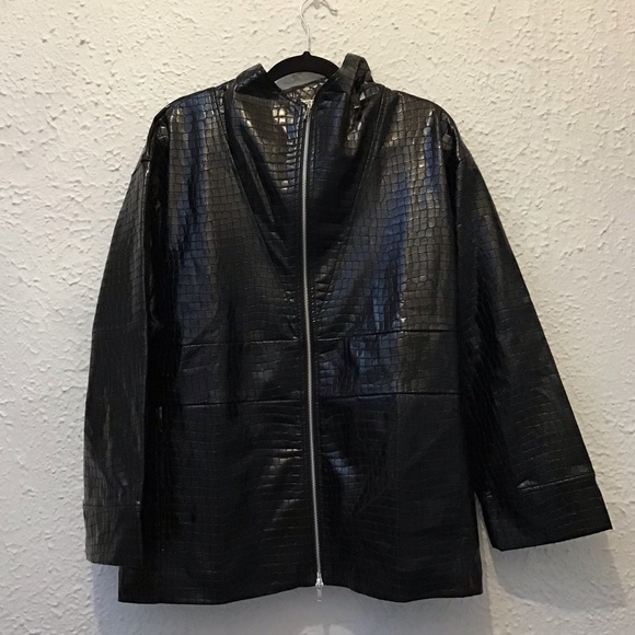 NWT DUETTE NYC Vegan Leather Embossed Jacket - "The Laight" - Picture 10 of 12
